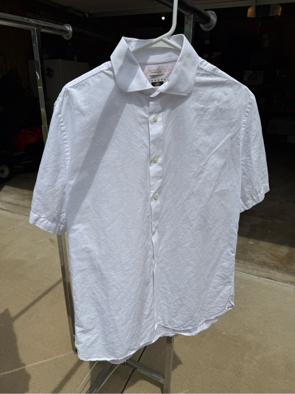 Joseph Abboud White Short-Sleeve Button-Down Shirt